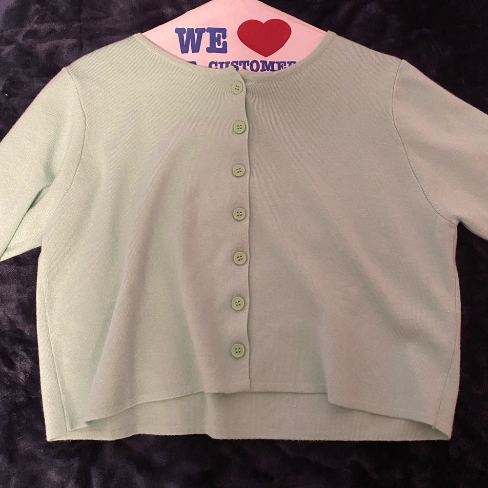 cropped button sweater